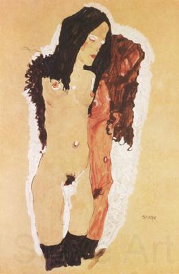 Egon Schiele Two Reclining Girls (mk12) Spain oil painting art